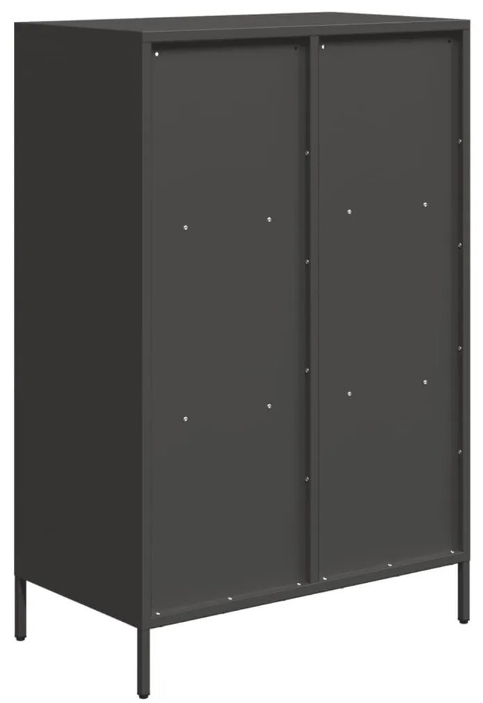 fekete acél magasszekrény 68 x 39 x 103,5 cm