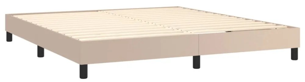 cappuccino színű műbőr rugós ágykeret 180x200 cm