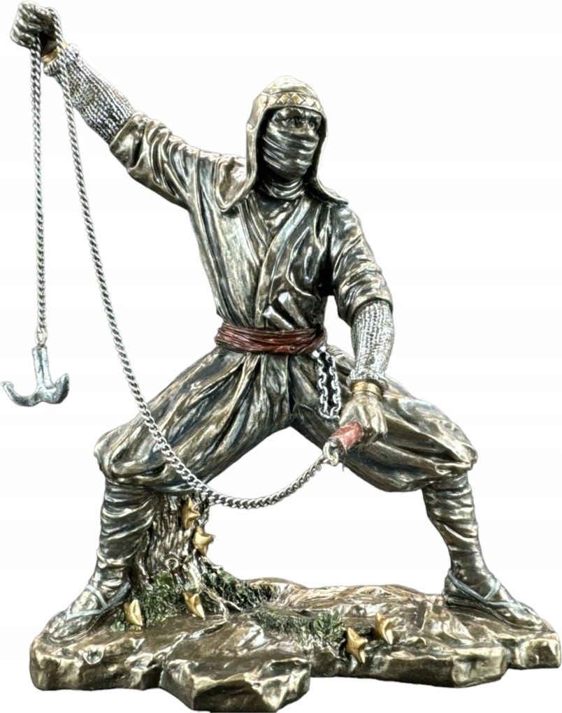 Ninja Warrior szobor figura horgony és Nunchaku Veronese WU78197A4