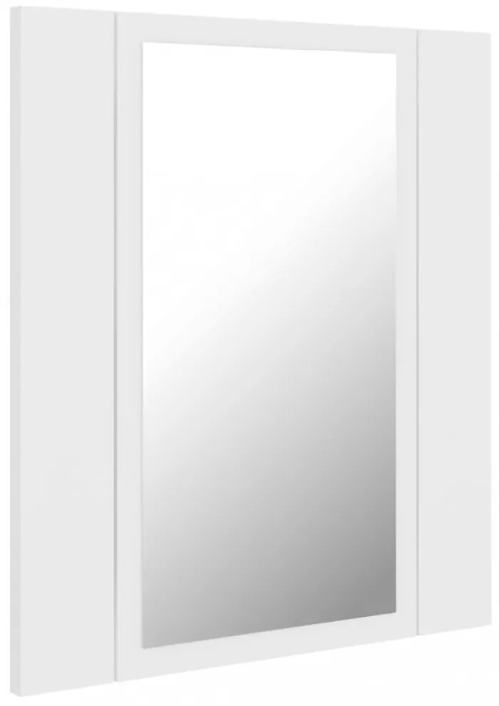 fehér akril LED-es fürdőszobaszekrény tükörrel 40 x 12 x 45 cm