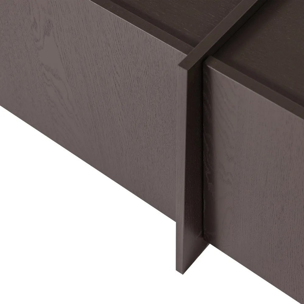 Sötétbarna TV-állvány kőrisfa dekorral 200x53x44 cm Brock – WOOOD