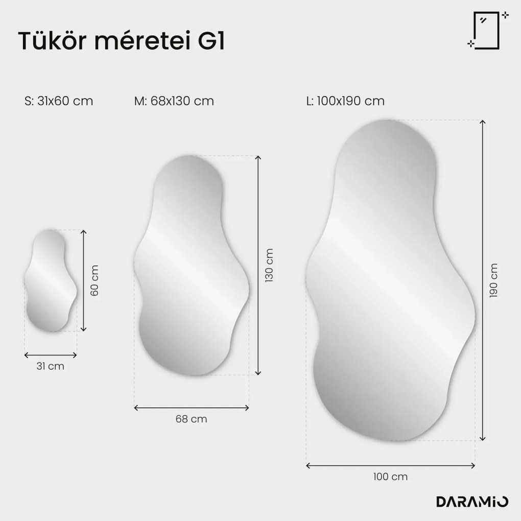 Atipikus tükör LED világítással G1