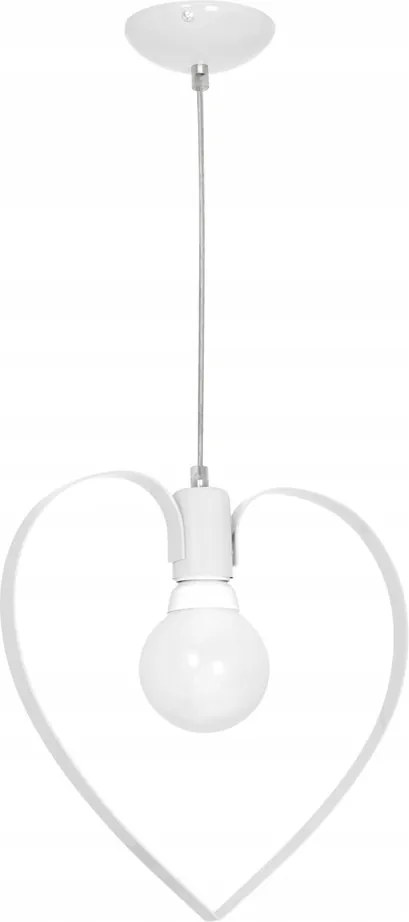 Lámpa fehér fém szív E27 Amore Eko-light