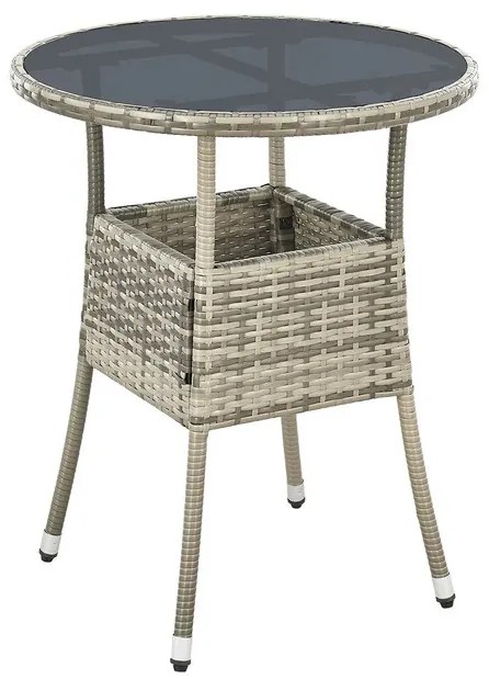 Juskys Yoro rattan kerek asztal Ø60 cm - szürke