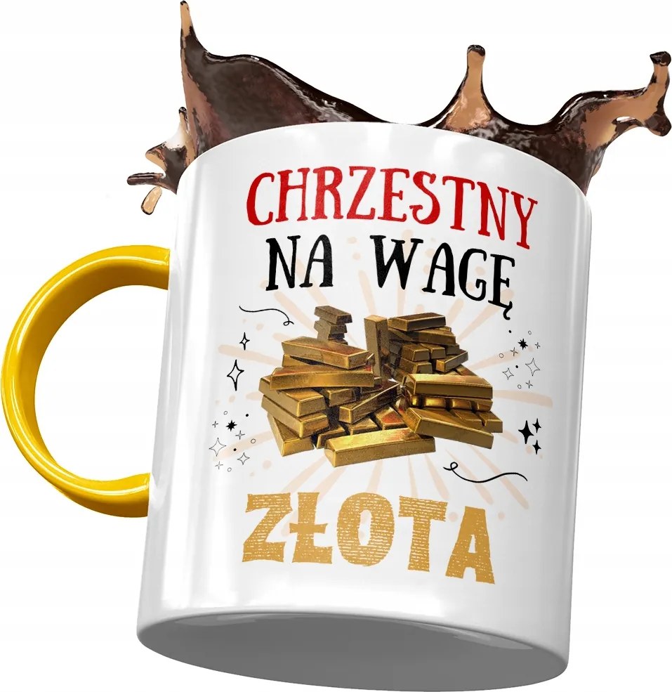 Sárga Bögre Keresztelő Családnak Ajándék Nyomtatott Fotóval