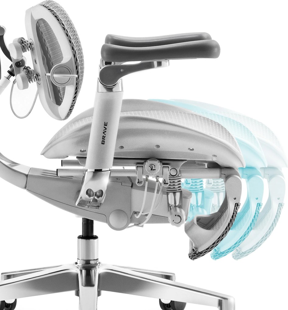 Prémium ergonomikus irodai szék lábtartóval szürke Premium Normal Size: Diablo V-Kinetic