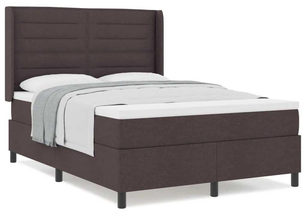 Boxspring Ágy Matrac Visszafogott Barna 160x200 cm Szövet