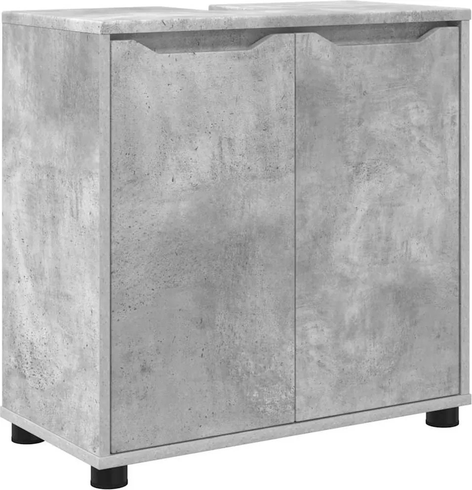 vidaXL Fürdőszoba mosdószekrény Beton Szürke 60 x 30 x 60 cm Faanyag