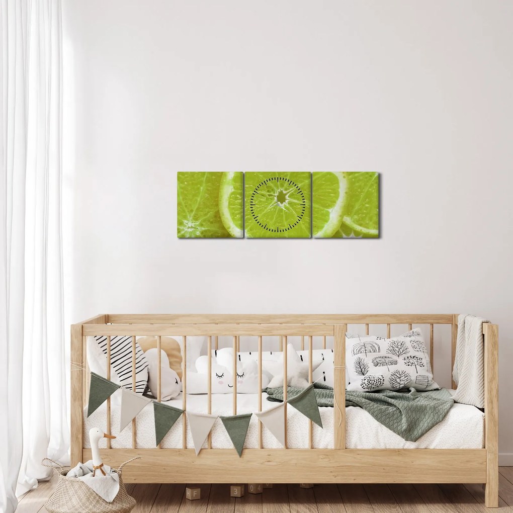 Kép - citrom szelet (órával) (90x30 cm)