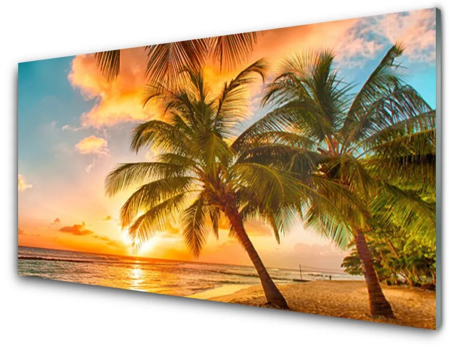 Fali üvegkép Pálmafa Sea Landscape 120x60cm