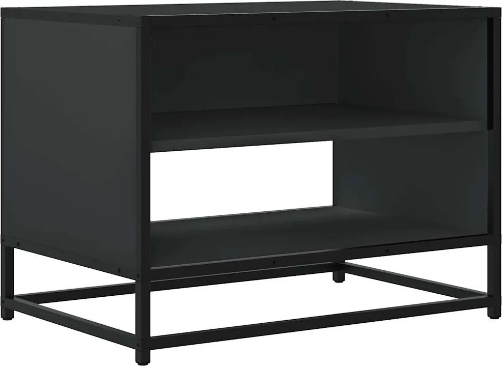 vidaXL fekete szerelt fa és fém TV-szekrény 61x40x46 cm