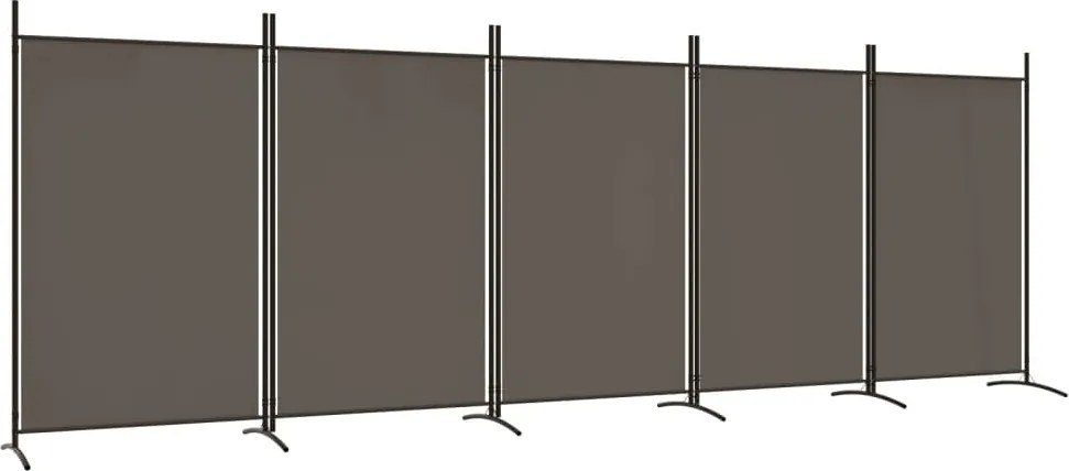 vidaXL 5 paneles antracitszürke szövet térelválasztó 433x180 cm