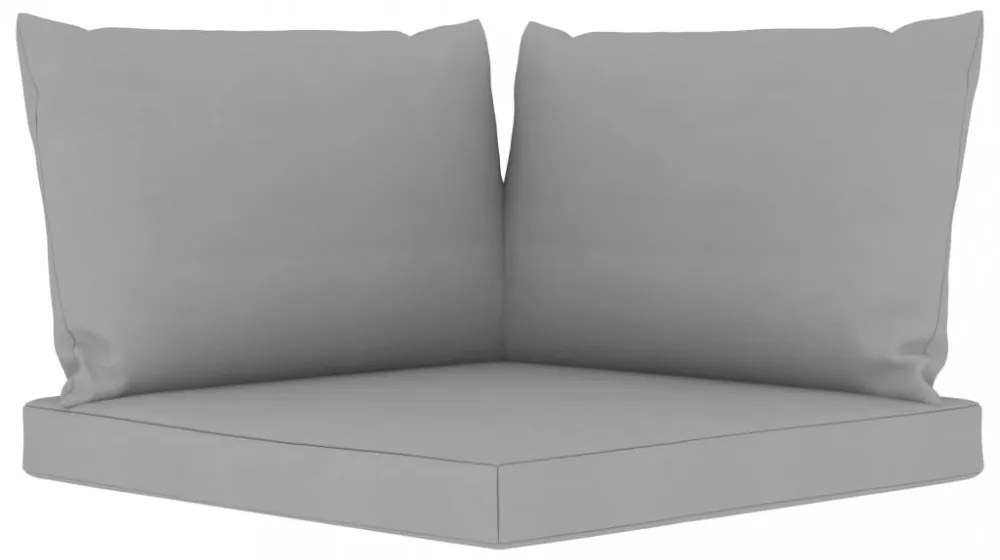3 db szürke szövet raklapkanapé-párna