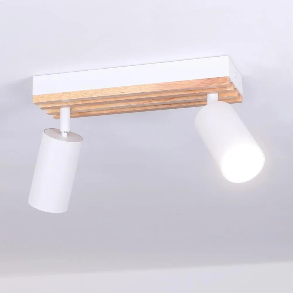 Brilagi - Irányítható spotlámpa SELE WOOD ACOUSTIC 2xGU10/30W/230V fehér/fa