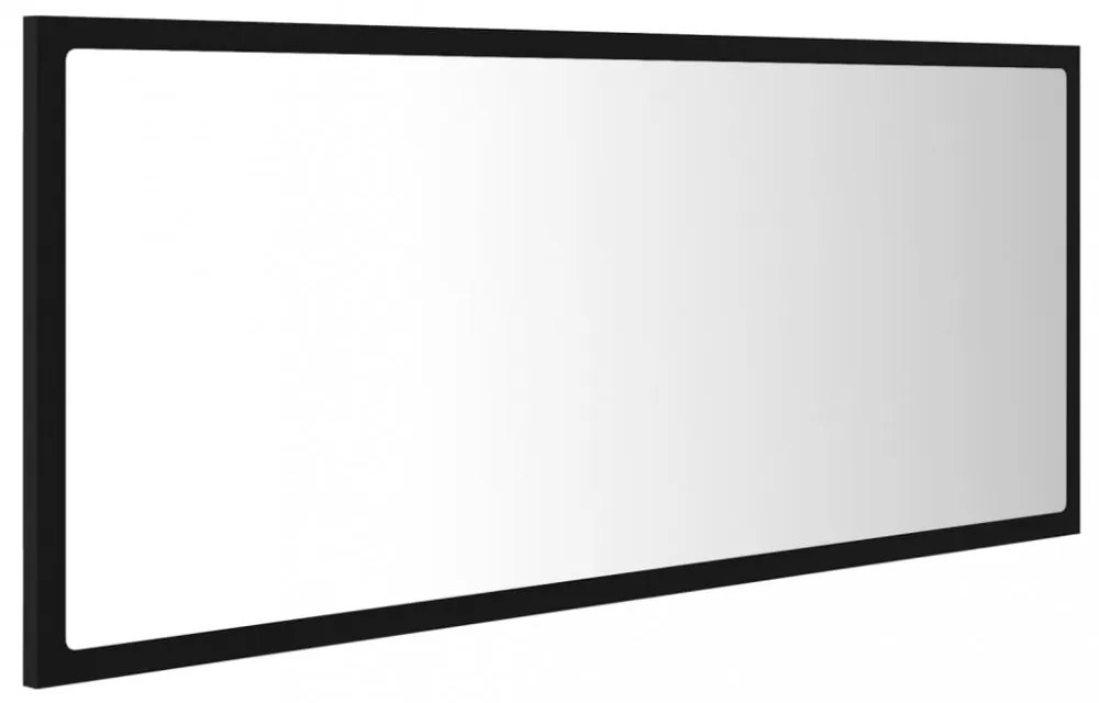 fekete akril LED-es fürdőszobai tükör 100x8,5x37 cm