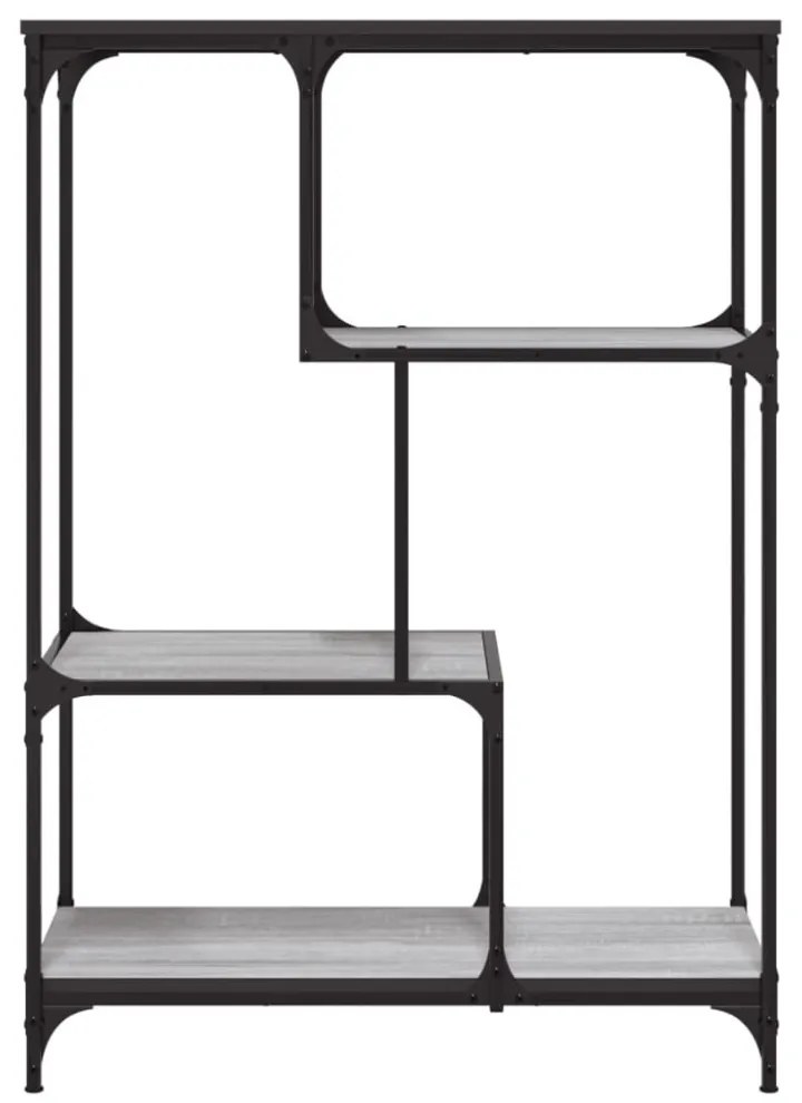 szürke sonoma szerelt fa és acél könyvespolc 81x36x115 cm