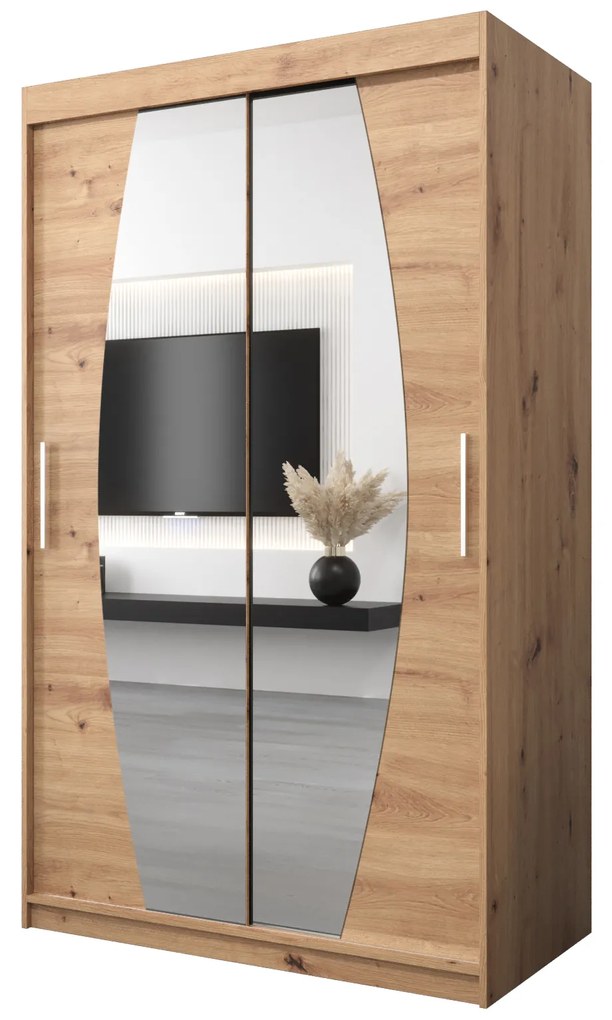 Ruhásszekrény 120 cm Eclipse (artisan tölgy + artisan tölgy). 1063395