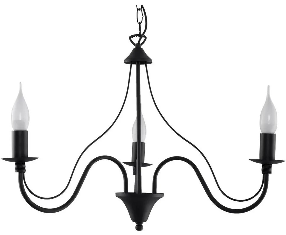 Csillár láncon MINERWA 3 3xE14/40W/230V fekete