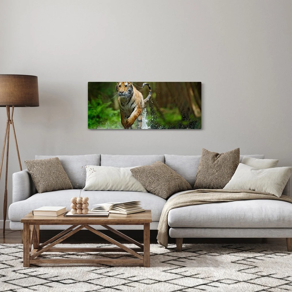 Futó tigris képe (120x50 cm)