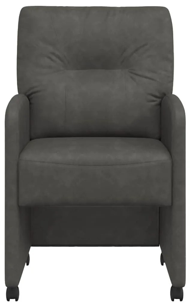 Kerekes Étkező Székek 2 pcs Fekete 57 x 67 x 95 cm Műbőr