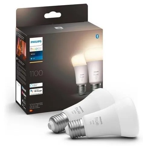 Philips KÉSZLET 2x LED Dimmelhető izzó Philips Hue WHITE E27/9,5W/230V 2700K P4627