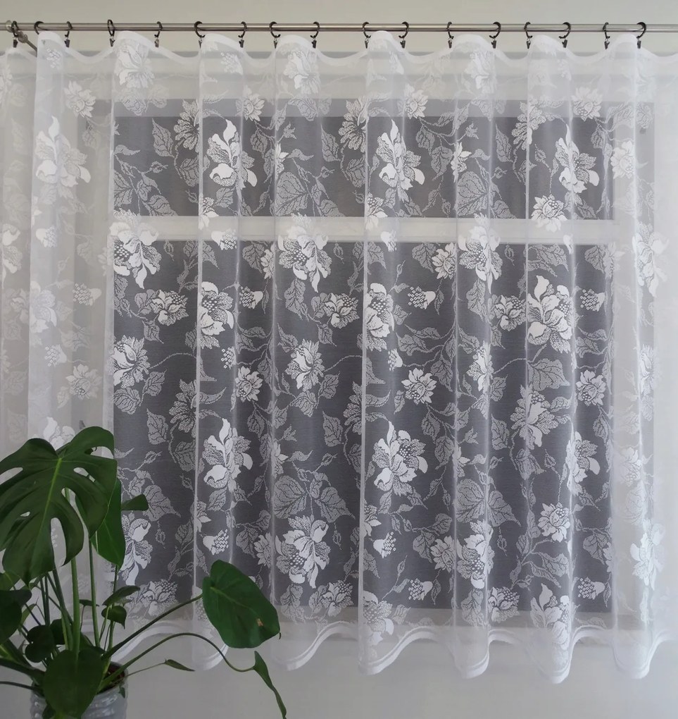 Mg Függöny jacquard 629/64 Fehér 300x180cm kész K szalaggal