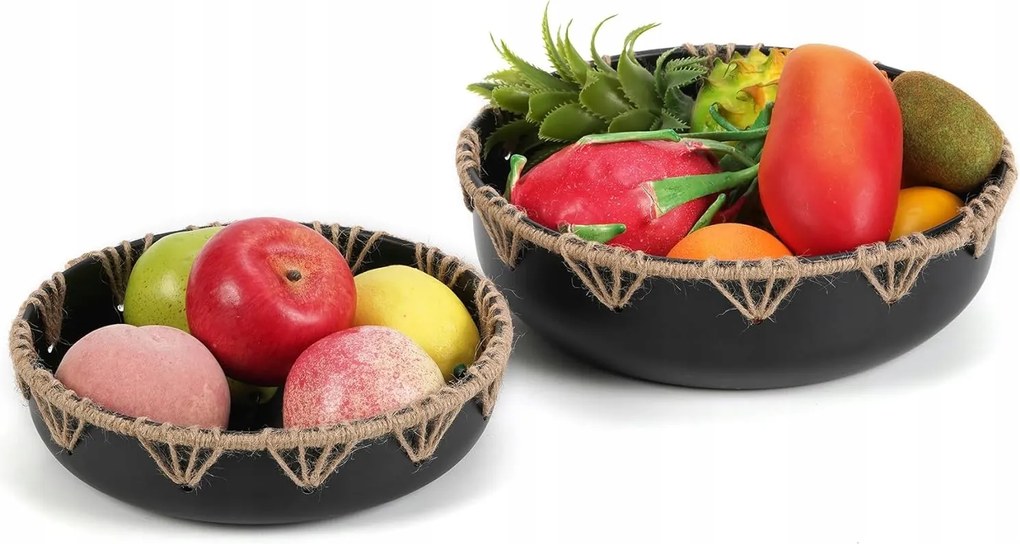Miska Tál Gyümölcsök és Zöldségek számára, fém, dekoratív, 2 darabos szett