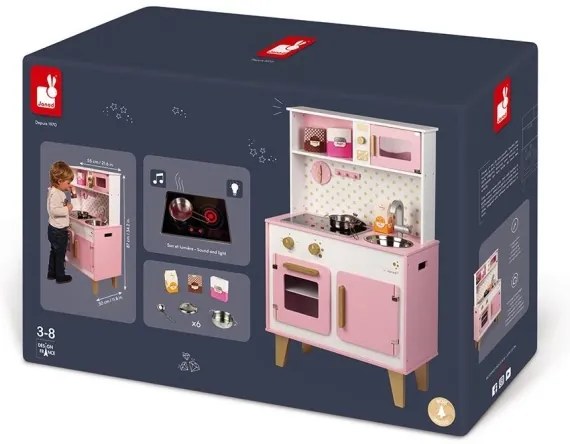 Janod - Fa konyha LED világítással CANDY CHIC sorozatból