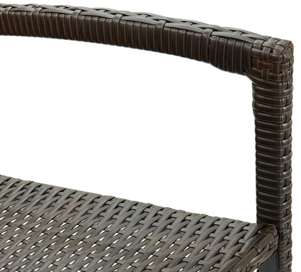 2 db barna polyrattan bárszék