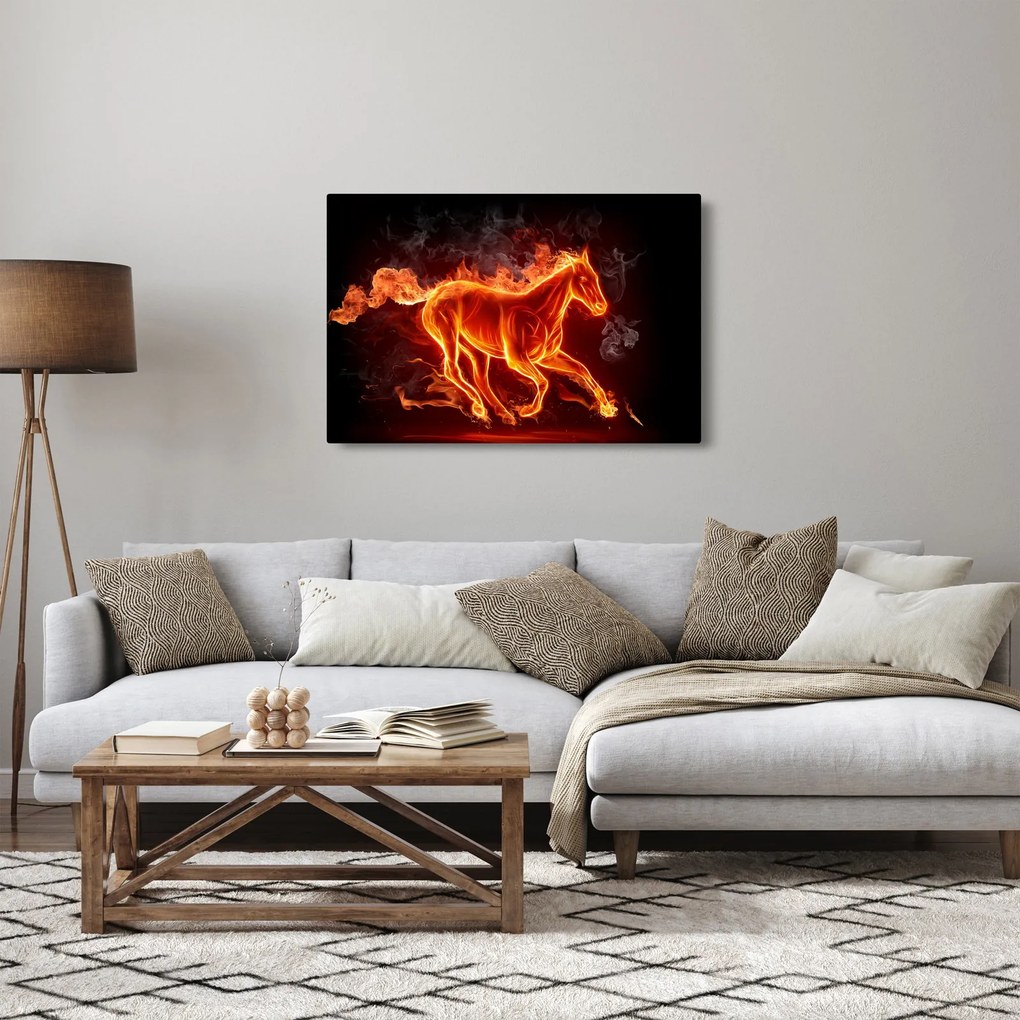 Kép - Ló lángokban (90x60 cm)