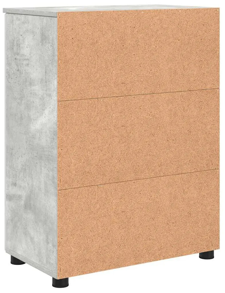Fürdőszoba Székény ajtóval Beton szürke 60 x 35 x 80 cm Faanyag