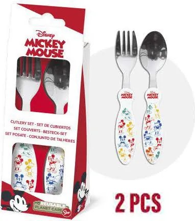Disney Mickey Fun-Tastic fém evőeszköz készlet - 2 darabos