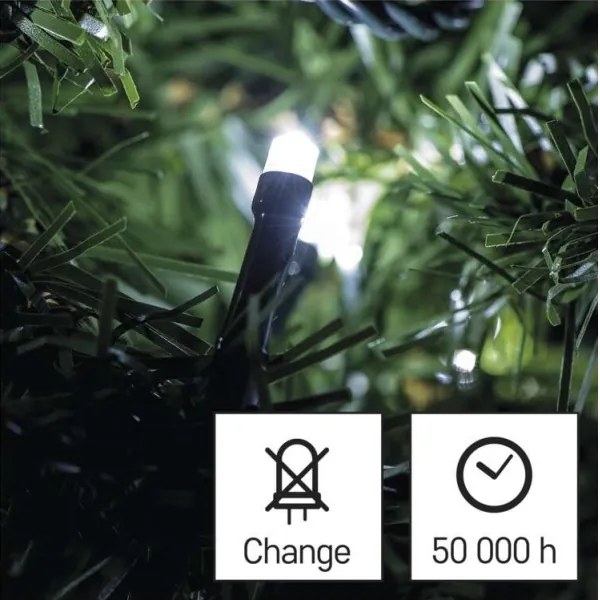 LED Karácsonyi kültéri lánc 180xLED/8 mód 23m IP44 hideg fehér