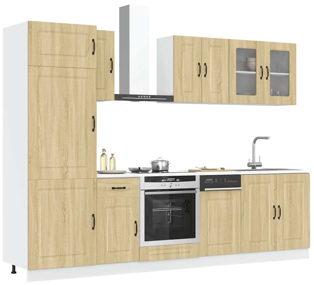 vidaXL 8 részes konyhaszekrény szett Kalmar sonoma tölgy műszaki fa