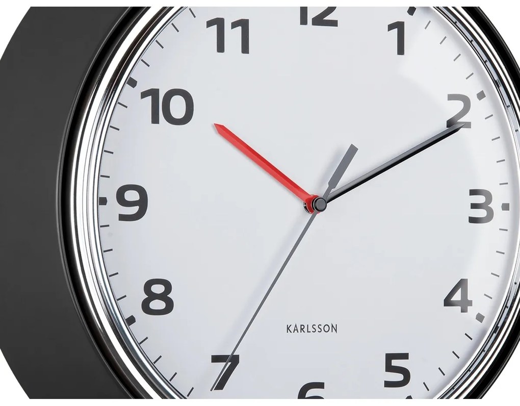 Karlsson 6006BK design falióra fekete, átmérő 34 cm