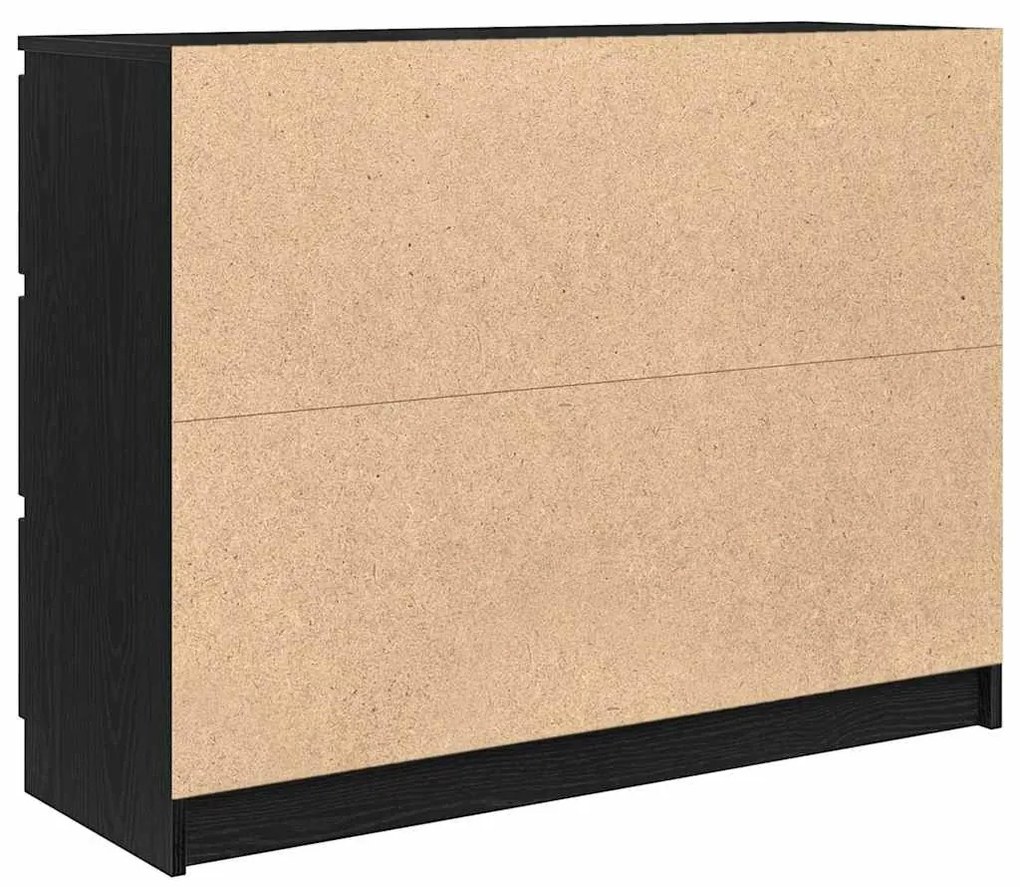 fekete tölgy szerelt fa tálalószekrény 100x35x76 cm