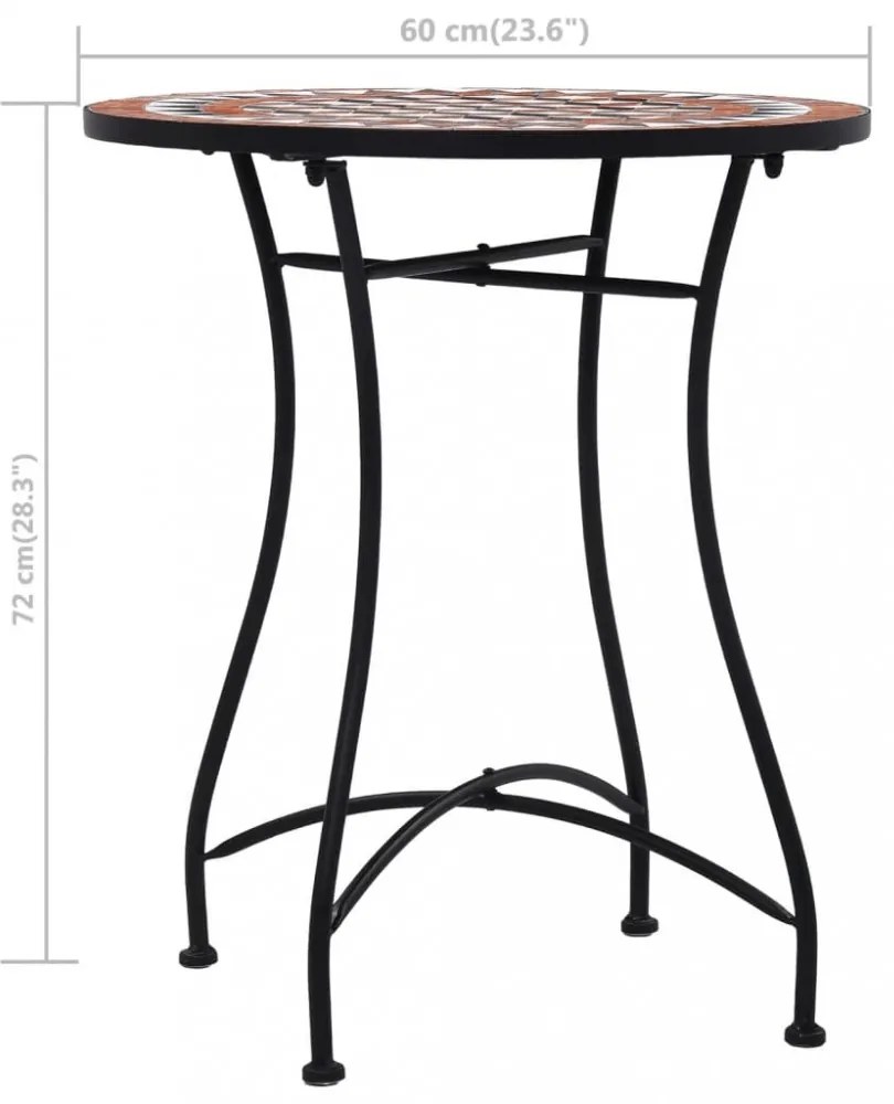 barna kerámia mozaikos bisztróasztal 60 cm