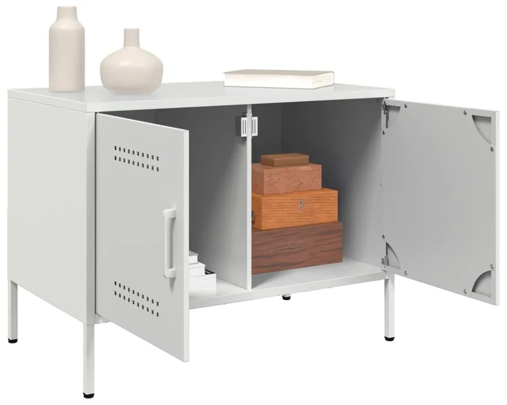 2 db fehér acél TV-szekrény 68 x 39 x 50,5 cm