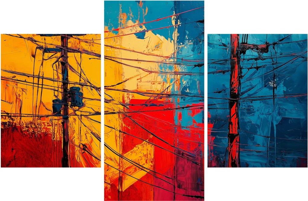Kép - Absztrakt elektromos vezetékek (90x60 cm)