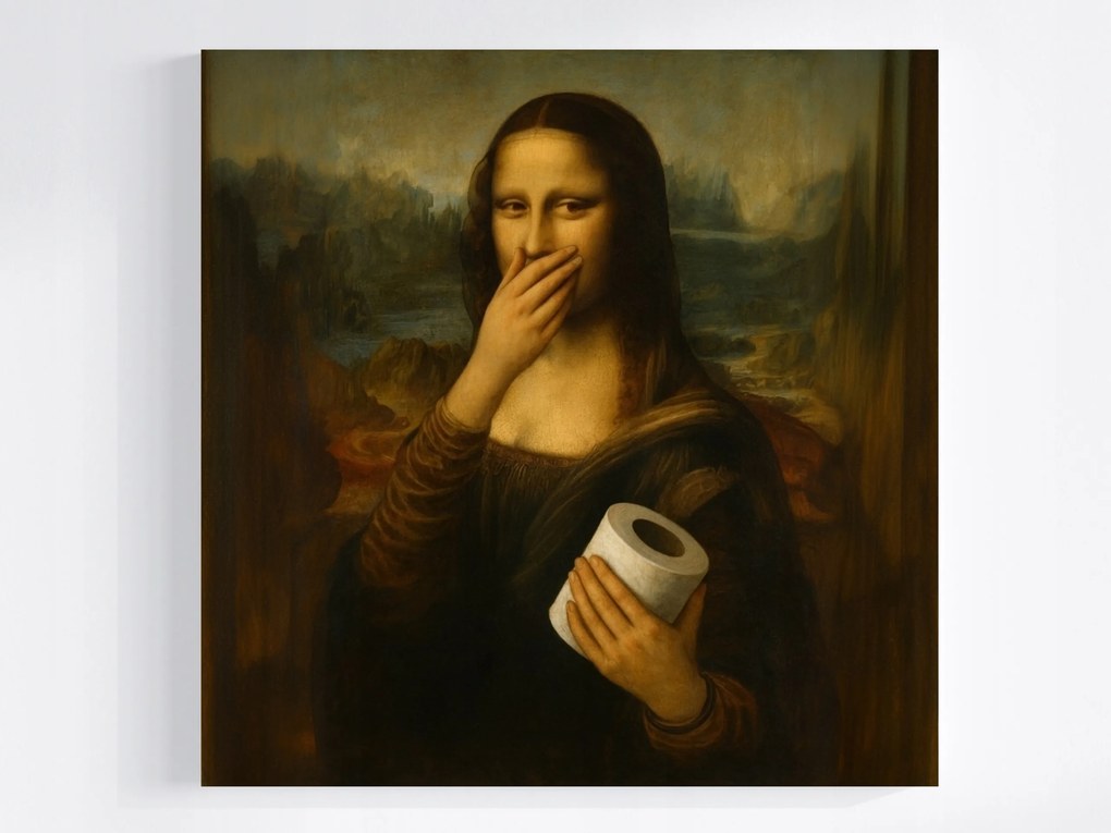 Canvas Vászonkép Grafika Mona Lisa Da Vinci Stílus Wc 80x80