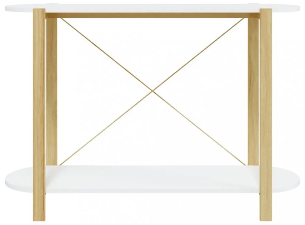 fehér szerelt fa tálalóasztal 110x38x75 cm