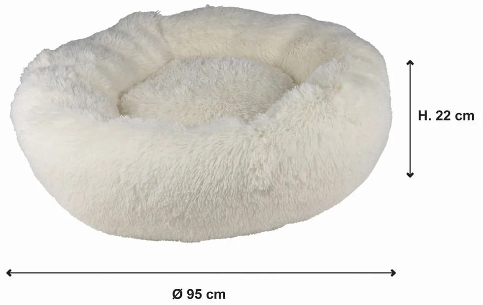 Krémszínű fekhely kutyáknak ø 95 cm – Love Story