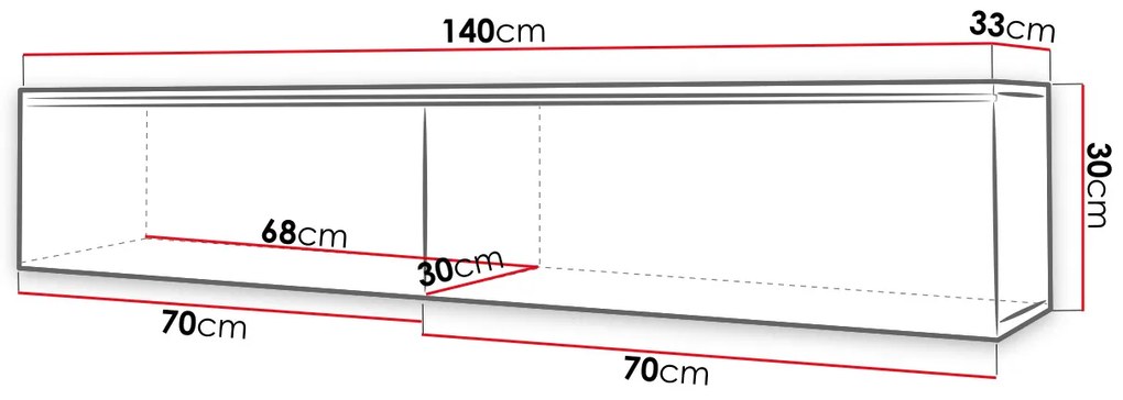 TV asztal/szekrény Dilune 140 (smart beton) (fehér LED világítás). 1053729