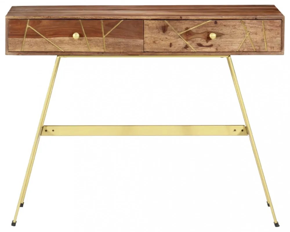 fiókos tömör akácfából íróasztal 100 x 55 x 75 cm