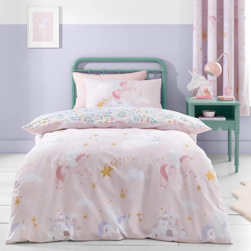 Egyszemélyes gyerek ágyneműhuzat 135x200 cm Fairytale Unicorn – Catherine Lansfield