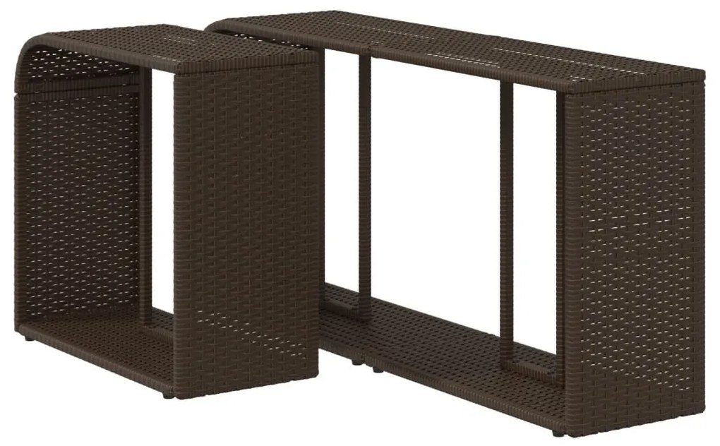 2 db barna polyrattan tárolópolc