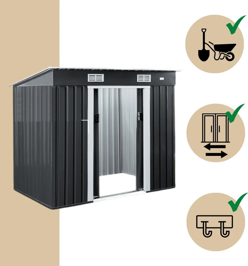 Kerti szerszámosház L, antracit Jurhan