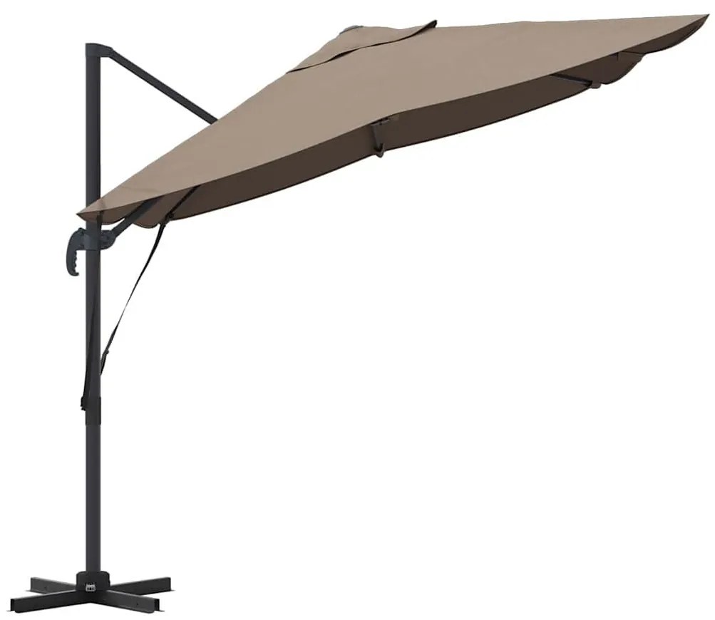 Cantilever Roma Napernyő Taupe és Fekete 352 x 251 x 260 cm