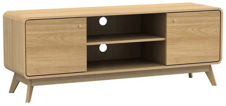 Natúr színű TV-állvány tölgyfa dekorral 140x53 cm Cassie - Støraa