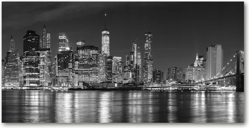 Fotó vászonkép edzett üveg Manhattan éjszaka 140x70